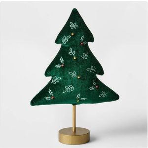 2 Wondershop 10” Decorative Fabric Dark Green Christmas Tree